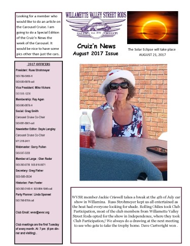 Cruz-N-News August 2017